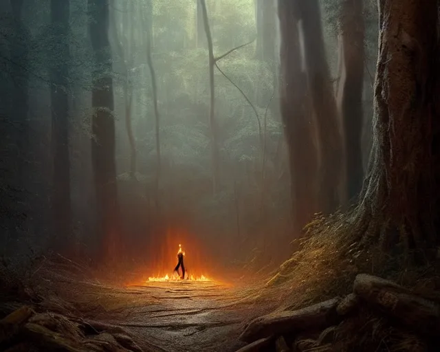 Image similar to photo of liam neeson as a djinn, in a forest. magical atmosphere. art by greg rutkowski. highly detailed 8 k. intricate. lifelike. soft light. nikon d 8 5 0.