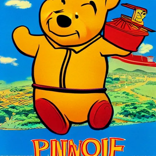 Image similar to 1979 vietnamese propaganda poster depicting Winnie the Pooh