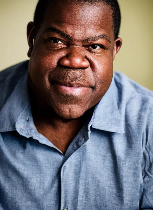 Image similar to DSLR photo portrait still of 55 year old age 55 Gary Coleman at age 54!!!, 85mm f1.8