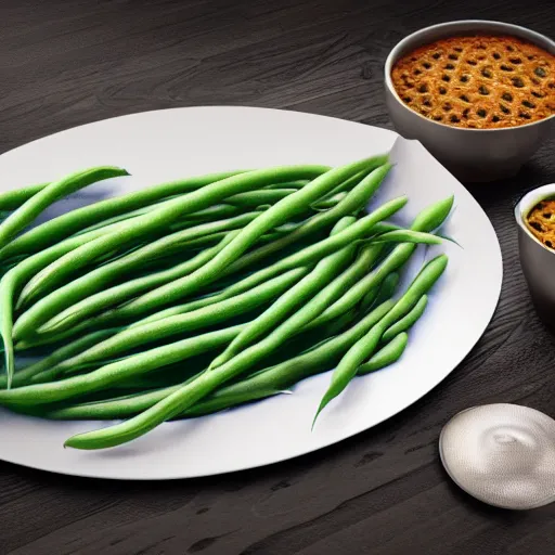 Prompt: hyperrealistic dslr film still of ( jeff goldblum ) disguised as green beans, stunning 8 k octane comprehensive 3 d render, inspired by istvan sandorfi & greg rutkowski & unreal engine, perfect symmetry, dim volumetric cinematic lighting, extremely hyper - detailed, incredibly real lifelike attributes & flesh texture, intricate, masterpiece, artstation, stunning