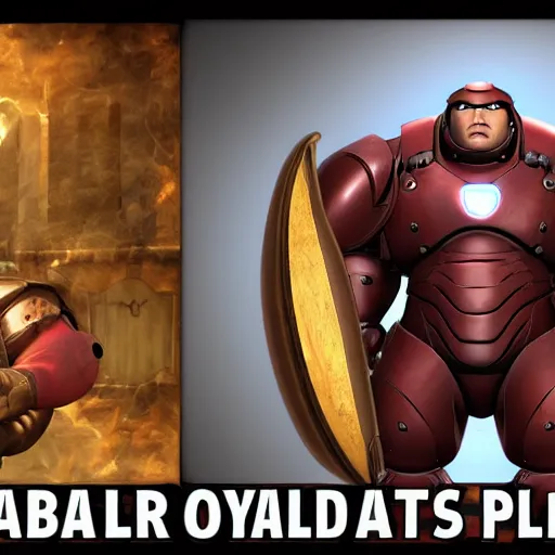 Image similar to Baldurs gate profile picture of morbidly obese Ironman