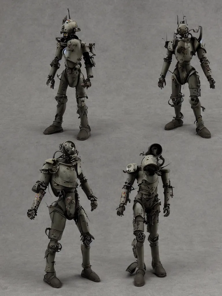 Image similar to maschinen krieger armored walking suit in the style of makoto kobayashi