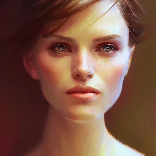 Image similar to ultra realistic portrait of a beautiful woman, intricate, elegant, highly detailed, digital painting, artstation, concept art, smooth, sharp focus, illustration, by gil elvgen, greg manchess, mucha