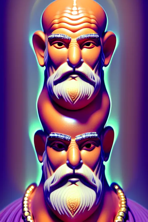 Image similar to maximalist detailed handsome masculine wise old male genie portrait by adoryanti, machine. delusions, holosomnia, electrixbunny, rendered in discodiffusion. decorated with pearls and gems, behance hd. by wlop, studio ghibli. ilya kuvshinov, igor goryunov artgerm. ray tracing hdr polished sharp