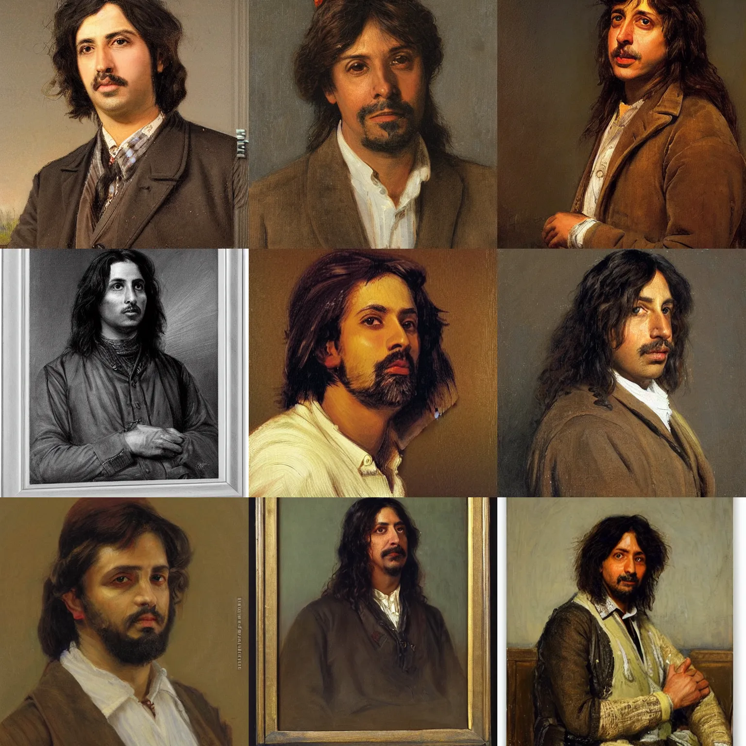 Prompt: a portrait of a man that looks like ray romano, with moorish features and long hair, by samuel luke fildes