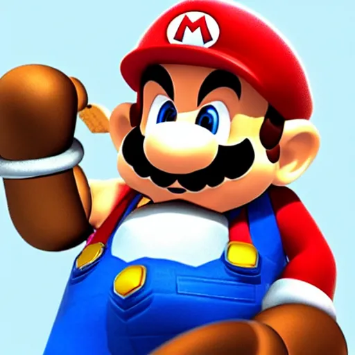 Prompt: Blario, a French pipe fitter from the Bronx in Mario 64