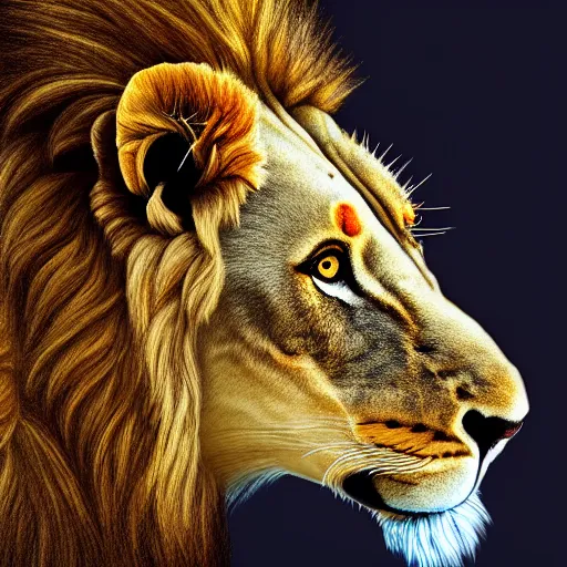 Prompt: 2 d full body lion, high detail, digital art, sideview, detailed face, ultra hd, sharp focus, vivid colors, whitebackground