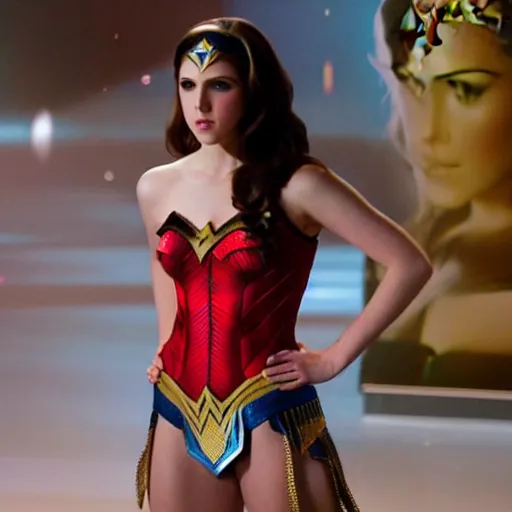 Image similar to anna kendrick cosplaying as wonder woman