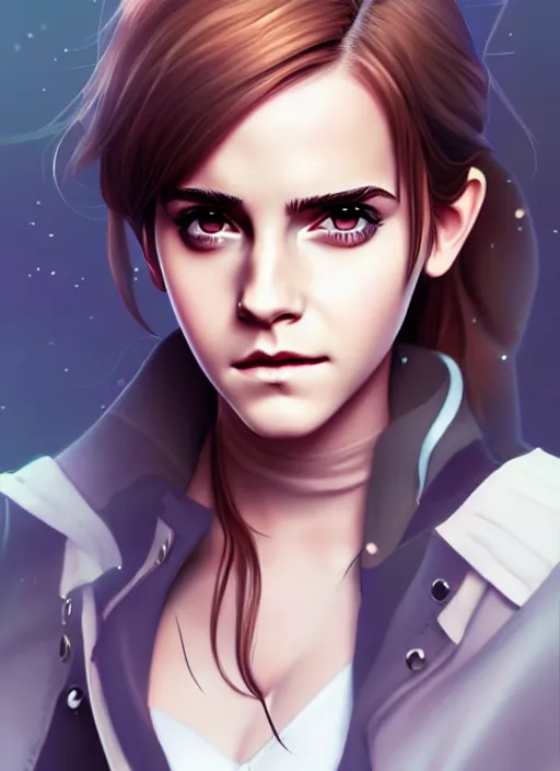 Prompt: Emma watson as an anime character digital illustration portrait design by Ross Tran, artgerm detailed, soft lighting