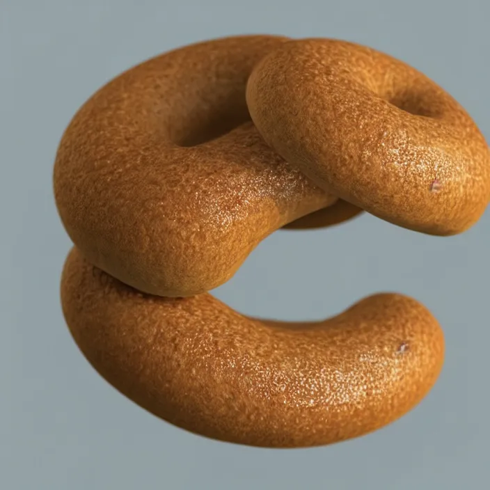 Image similar to a 3 d render of a floating bagel, studio quality background, lighting, smooth render, unreal engine 5