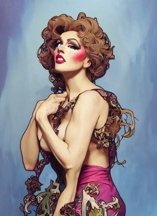 Image similar to bob the drag queen, painting by artgerm and greg rutkowski and alphonse mucha