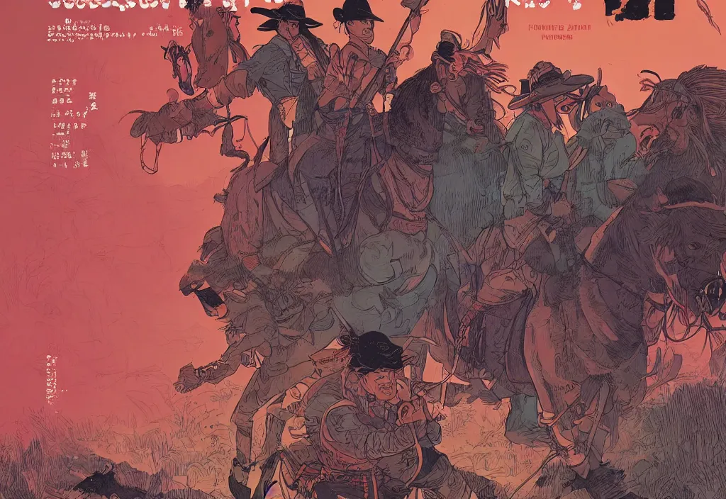 Image similar to Cowboys and Indians by Feng Zhu and Loish and Laurie Greasley, Victo Ngai, Andreas Rocha, John Harris
