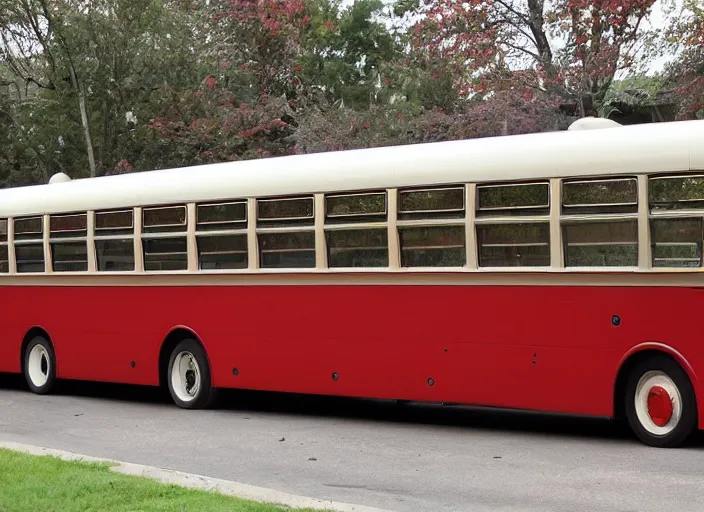 Prompt: a bus designed by frank lloyd wright