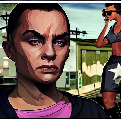 Image similar to Cara Delavigne as a GTA V character