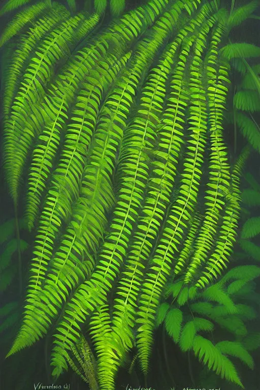 Prompt: painting of ferns by Vladimir kush