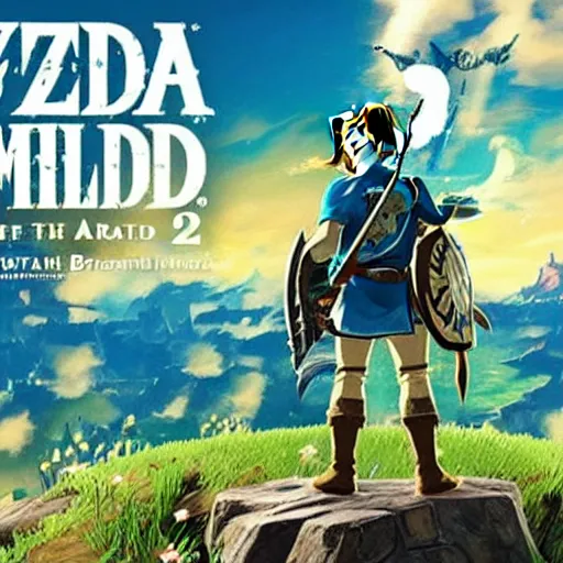 Image similar to promotional posted for zelda breath of the wild 2