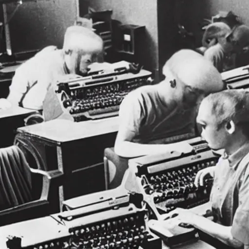 Prompt: a thousand monkeys typing on a thousand typewriters