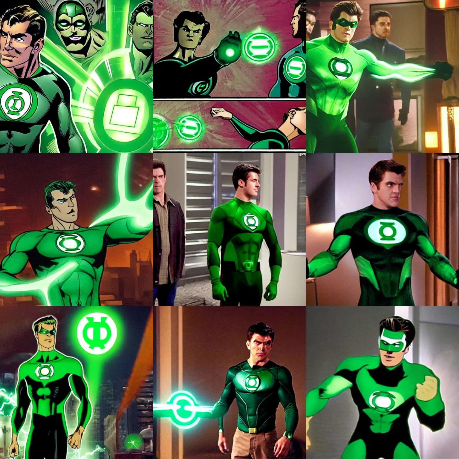 Prompt: the Green Lantern in a tv show episode scene