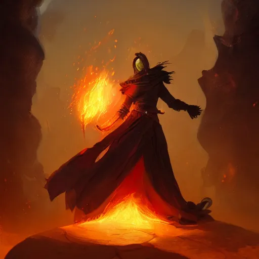 Prompt: fire mage, epic fantasy style, in the style of Greg Rutkowski, hearthstone artwork