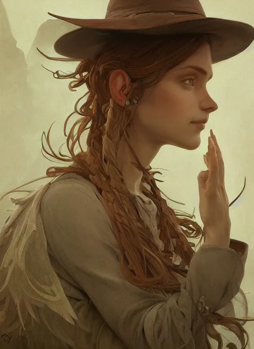 Image similar to asymmetrical!! portrait of a snufkin with angel wings in the style of, demon art, intricate, elegant, highly detailed, digital painting, artstation, biolusence, concept art, smooth, sharp focus, illustration, art by artgerm and greg rutkowski and alphonse mucha, horizon zero dawn 8 k