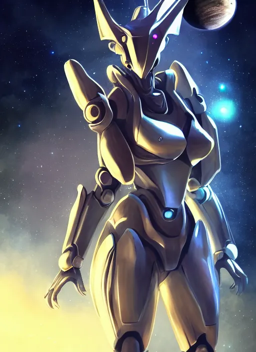 Image similar to cinematic shot, cosmic sized perfectly proportioned stunning beautiful anthropomorphic robot mecha female dragon, space background, larger than planets, posing elegantly, with galaxy in hands, sleek silver armor, epic proportions, epic size, epic scale, ultra detailed digital art, furry art, macro art, dragon art, giantess art, warframe fanart, furaffinity, deviantart