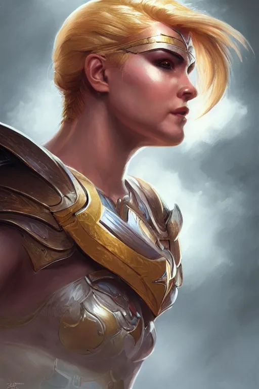 Image similar to amazon valkyrie athena, d & d, fantasy, portrait, highly detailed, headshot, digital painting, trending on artstation, concept art, sharp focus, illustration, art by artgerm and greg rutkowski and magali villeneuve