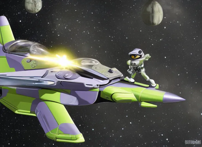 Prompt: buzz light - year flying a viper mk 2 into the death star