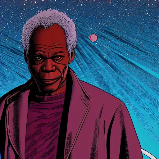 Image similar to danny glover retro minimalist portrait! moebius starwatcher comic by jean giraud, portrait 8 k