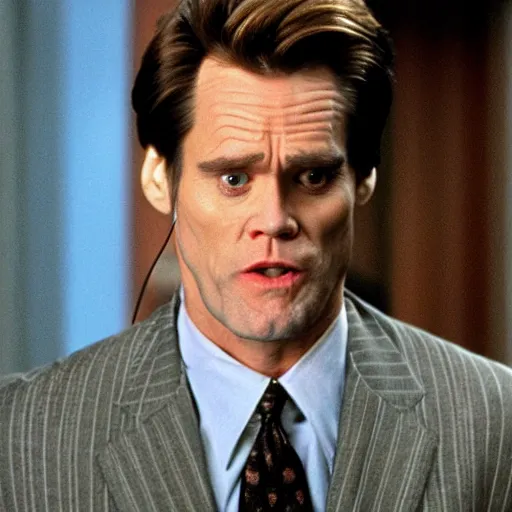 Image similar to Jim Carrey in liar liar movie still