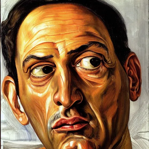 Prompt: high quality high detail painting by lucian freud, hd, portrait of rich arab guy