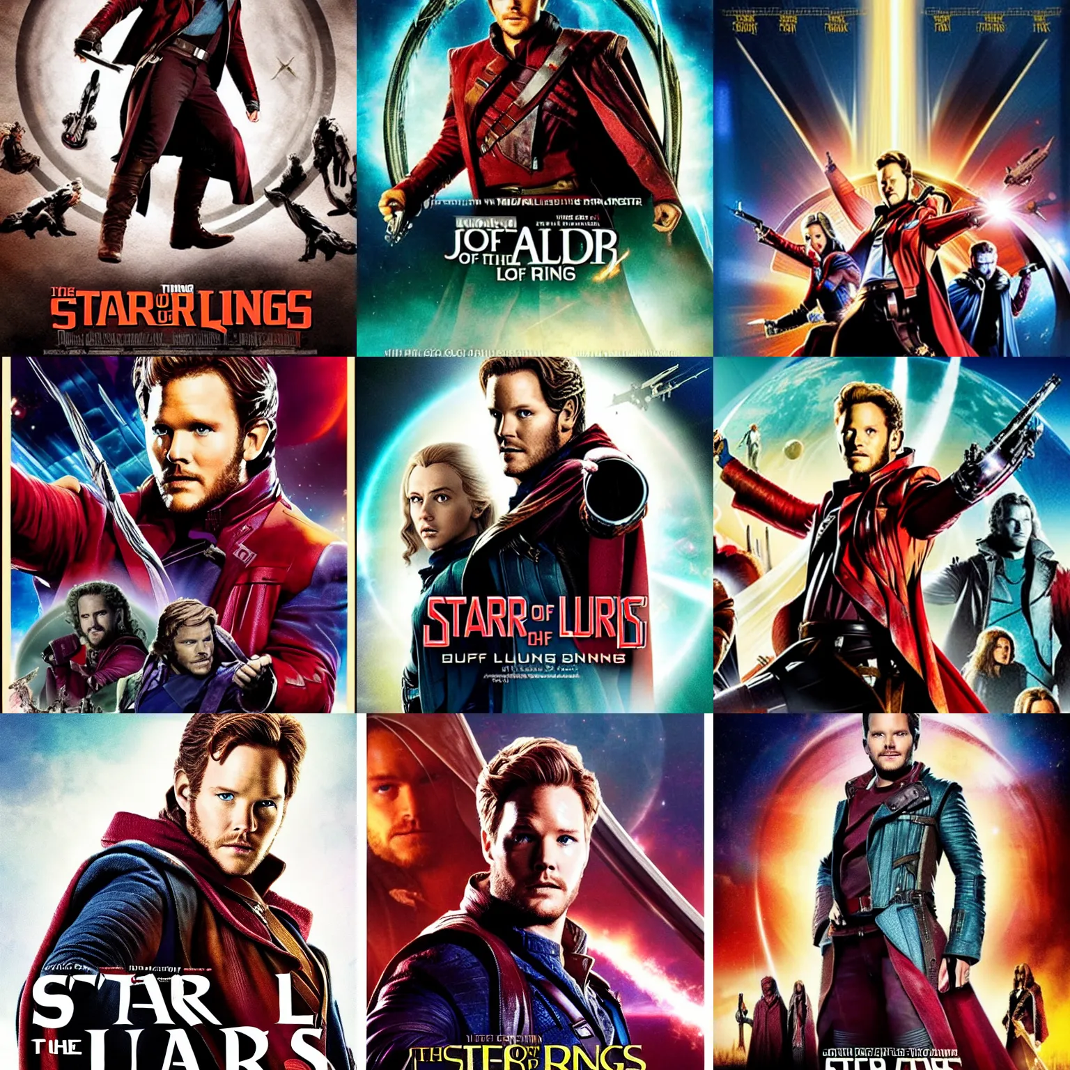 Prompt: star lord of the rings movie poster