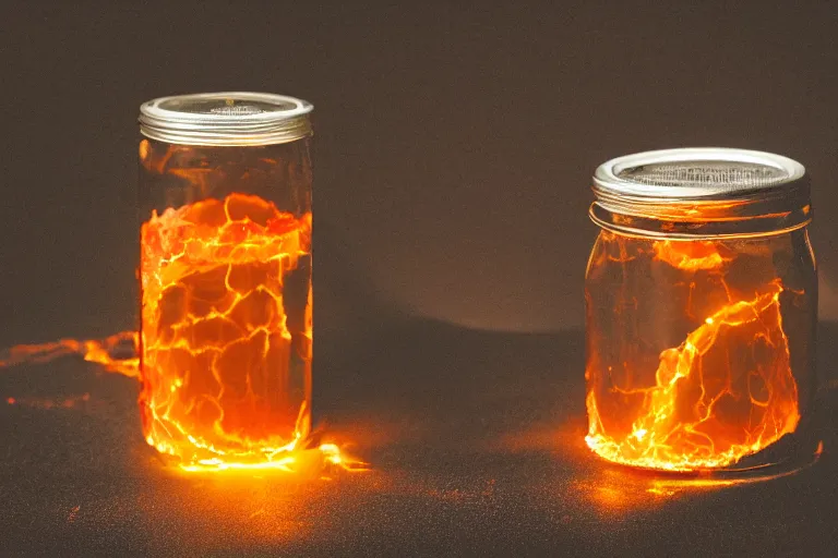 Prompt: jar of lava, studio photography