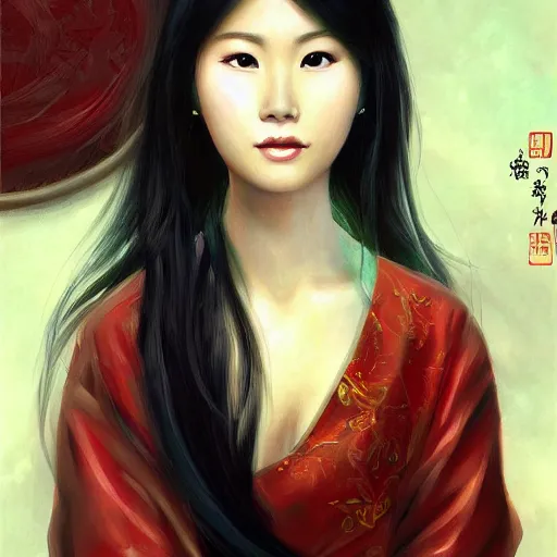 Image similar to asian woman detailed painting by lu ji cgsociety fantasy art artstation hd detailed painting