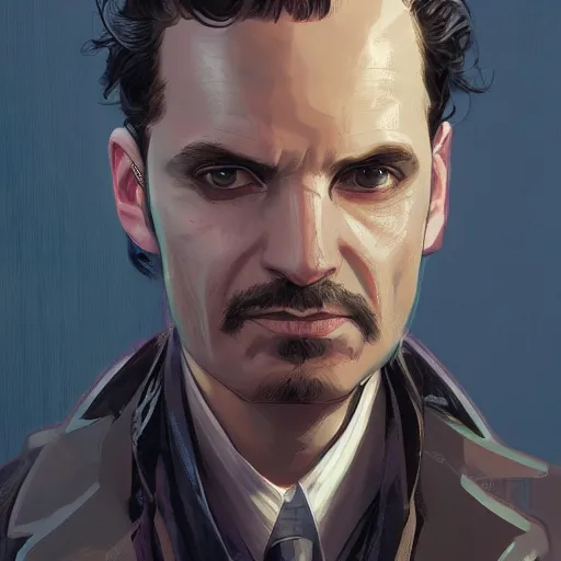 Prompt: [UHD Professor Moriarty as a GTA characters on the streets of futuristic steampunk London, correct faces, intricate, elegant, graphic detail, digital painting, trending on artstation, concept art, tonalism, sharp focus, illustration, art by Todd McFarlane and Greg Rutkowski and Alphonse Mucha]