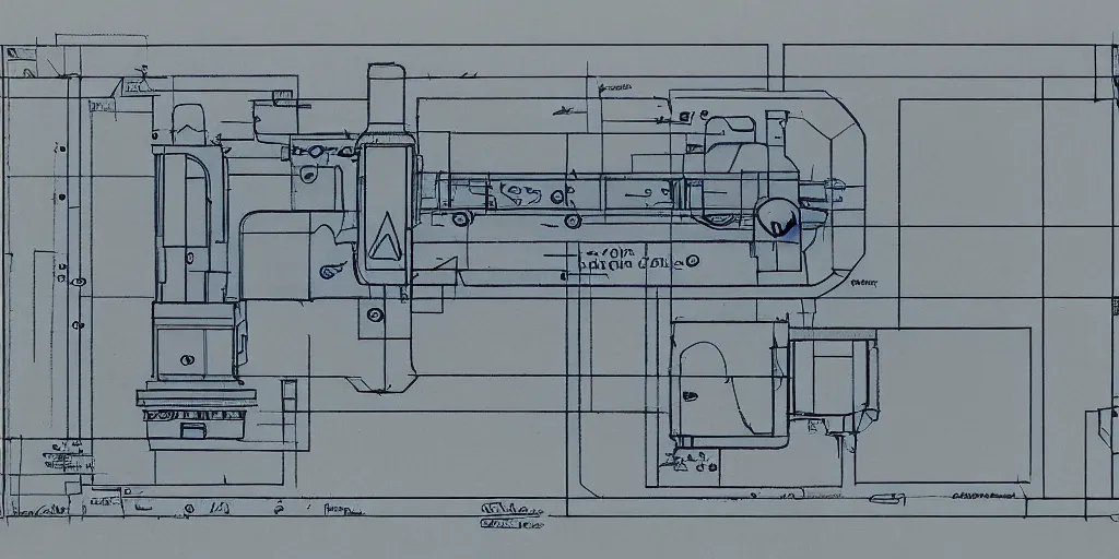 Image similar to portal gun blueprint, high detail