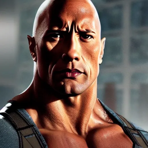 Image similar to dwayne the rock johnson as the terminator, ultra detailed, photorealistic