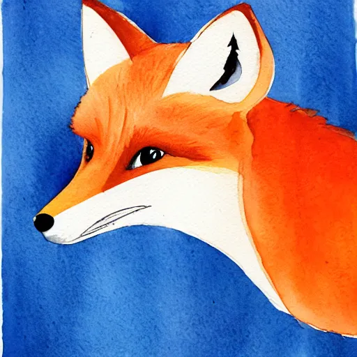 Image similar to watercolor, children book illustration, fox, white background