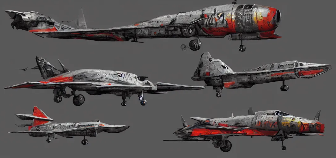 Prompt: Fallout Airplane Concept Art, black background, vibrant colors, 8k photorealistic, HD, high details, trending on artstation