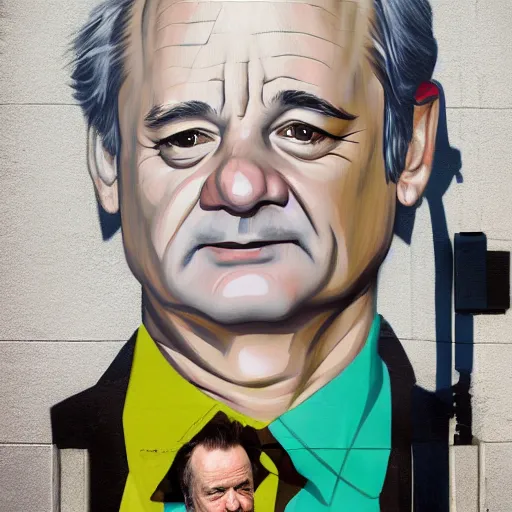 Image similar to Street-art portrait of Bill Murray in style of Etam Cru