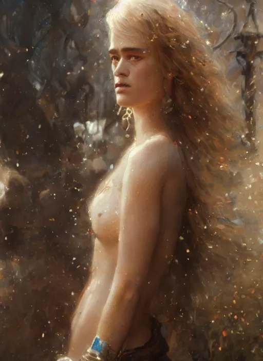 Prompt: mackenzie davis, detailed by gaston bussiere, bayard wu, greg rutkowski, maxim verehin, greg rutkowski, masterpiece, sharp focus, cinematic lightning