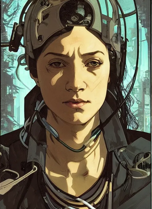 Image similar to cyberpunk surgeon. night vision. portrait by ashley wood and alphonse mucha and laurie greasley and josan gonzalez and james gurney. spliner cell, apex legends, rb 6 s, hl 2, d & d, cyberpunk 2 0 7 7. realistic face. dystopian setting.