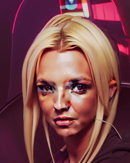 Prompt: highly detailed portrait of britney spears by studio ghibli, stephen bliss, unreal engine, greg rutkowski, loish, rhads, beeple, makoto shinkai and lois van baarle, ilya kuvshinov, rossdraws, tom bagshaw, alphonse mucha, global illumination, detailed and intricate environment