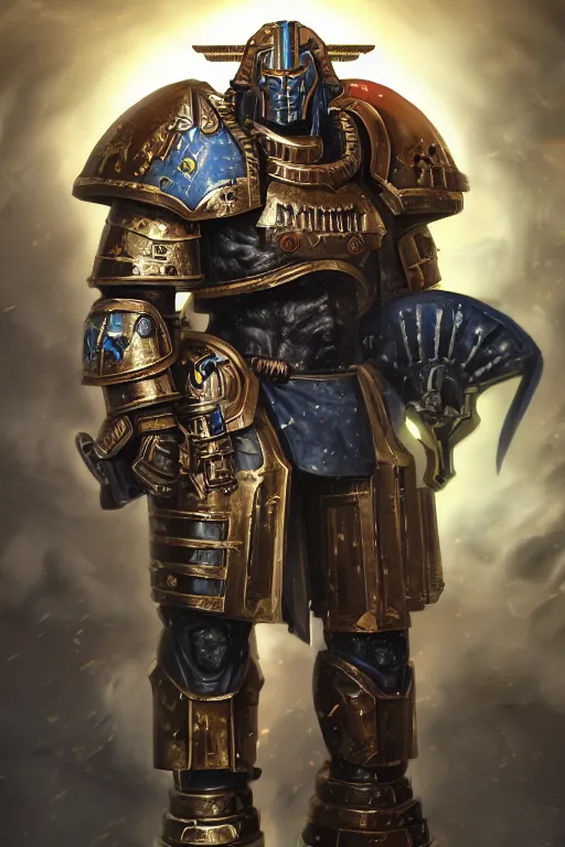 Image similar to armor portrait heros warhammer 4 0 k horus heresy fanart - the primarchs emperor by johannes helgeson animated with vfx concept artist & illustrator global illumination ray tracing hdr fanart arstation zbrush central hardmesh 8 k octane renderer comics stylized