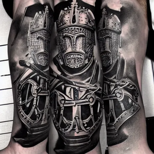 knights templar armor tattoo