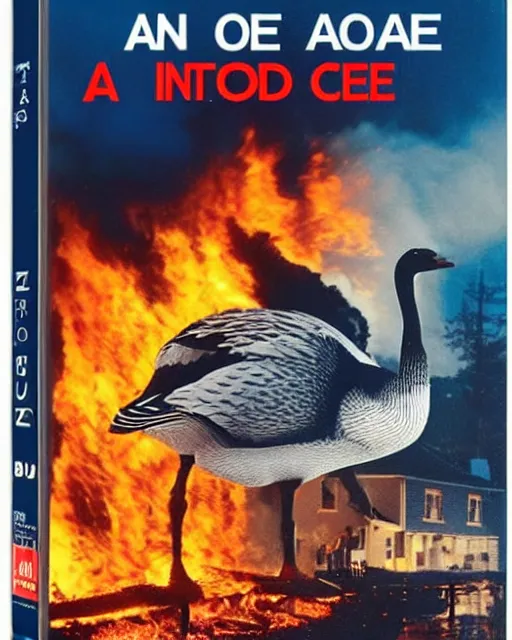 Prompt: 'A Goose Set my House on Fire' blu-ray DVD case still sealed in box, ebay listing