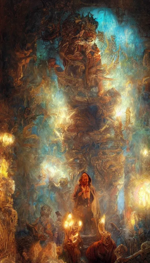 Prompt: donald trump in the island of dr moreau, air brush, oil paint, radiant light, caustics, heroic, bright iridescent light, by gaston bussiere, bayard wu, greg rutkowski, maxim verehin