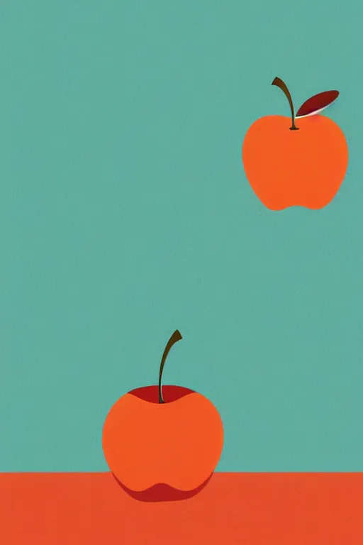 Image similar to minimalist boho style art of an apple, illustration, vector art