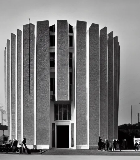 Image similar to a building designed by berne becher and hilla becher