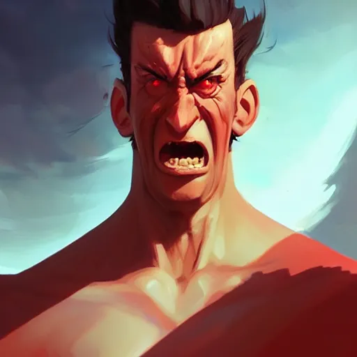 Prompt: man with raging red eyes, screaming in fury, behance hd artstation, style of jesper ejsing, by rhads, makoto shinkai and lois van baarle, ilya kuvshinov, ossdraws