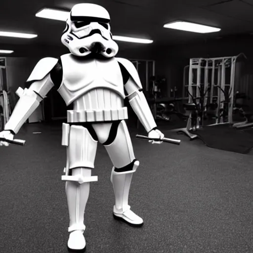 Image similar to a bodybuilding stormtrooper